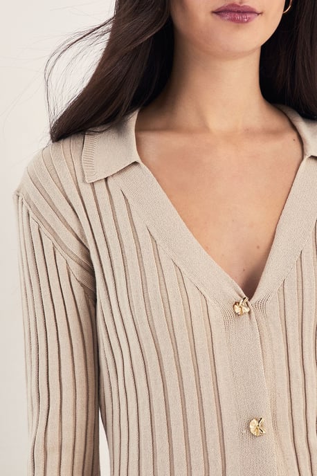 Knitted Ribbed Cardigan - Image 5