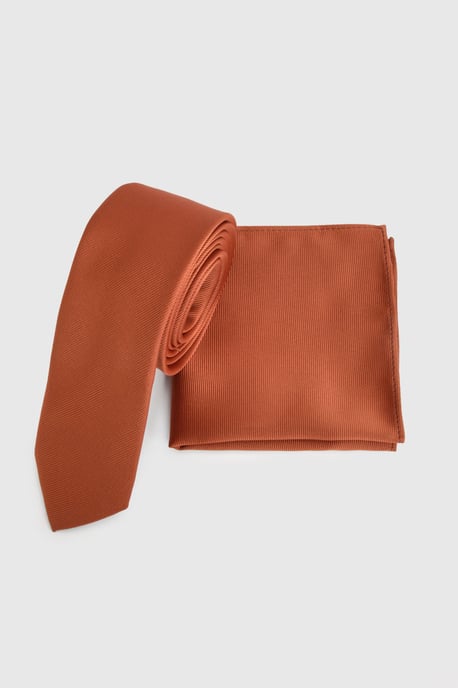 Rust Tie and Pocket Square - Image 1