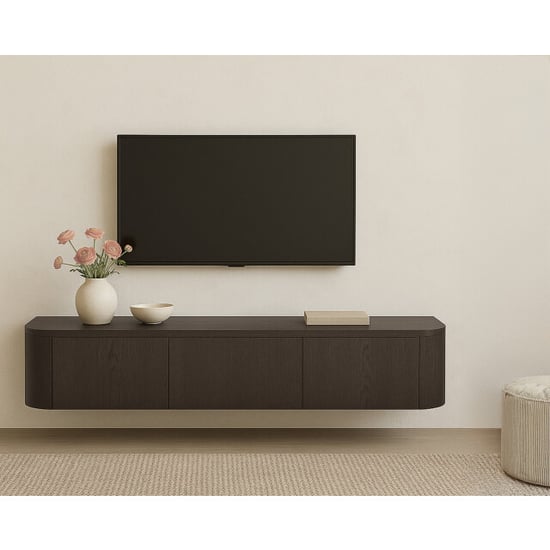 Livingfurn tv-meubel novero espresso zwevend 35x180x33cm - Image 3