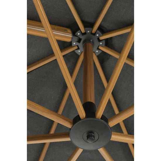 Garden Impressions Hawaii big pole parasol 350x350 cm teak look royal antraciet - Image 2