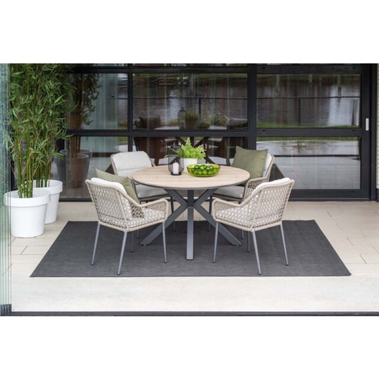 Garden Impressions Toledo dining fauteuil carbon black - valley sand - Image 6