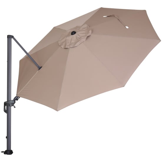 Garden Impressions Hawaii zweefparasol Ø350 cm carbon black taupe - Image 5