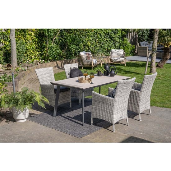 Garden Impressions Vigo tafel 160x90 cm carbon black light teak vironwood - Image 5