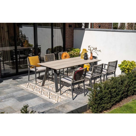 Garden Impressions Florance dining fauteuil carbon black rope taupe desert sand - Image 3