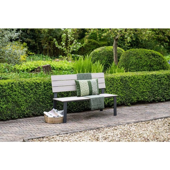 Garden Impressions Jondal parkbank carbon black light teak vironwood l125 cm - Image 6