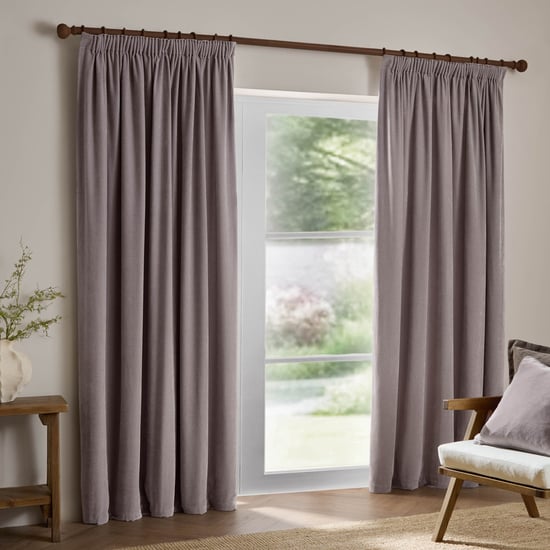 Yard Heavy Chenille Room Darkening Pencil Pleat Curtains, Mauve - Image 2