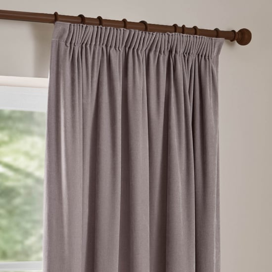 Yard Heavy Chenille Room Darkening Pencil Pleat Curtains, Mauve - Image 4