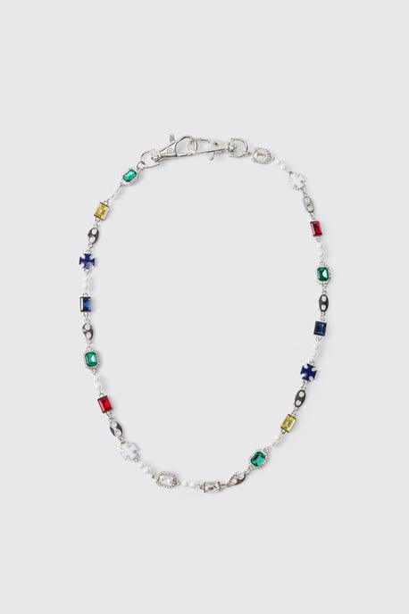 Gem and Mock Pearl Jean Chain - Image 2