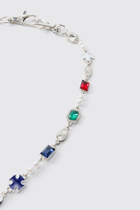 Gem and Mock Pearl Jean Chain - Image 3