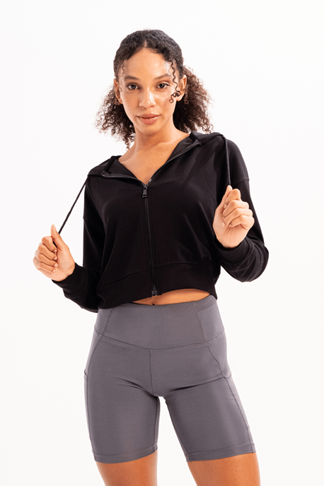 Sweat Femme Zippé à Capuche Court JUSTEVER - Atria - Image 6