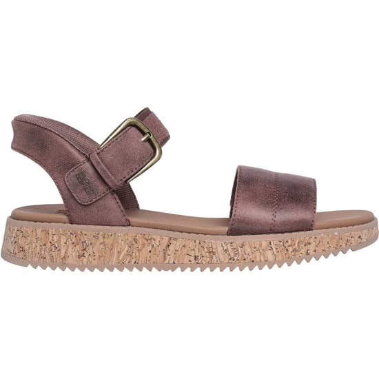 Skechers Bobs Sun Vibe Be Corky Polyester Dames Chocolade Sandalen - Image 2