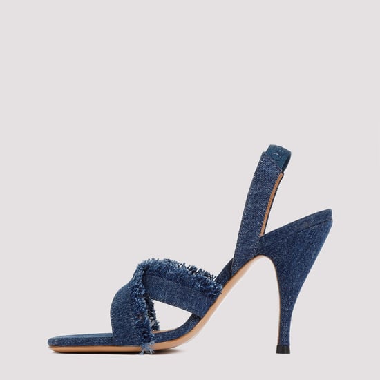 Curvy Heel Denim Sandalen - Image 1