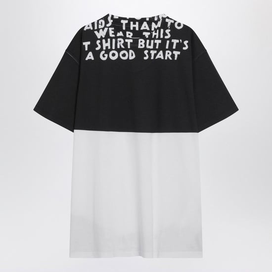 White/black Cotton Aids T-shirt - Image 1