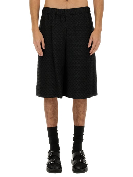 Black Viscose Blend Shorts - Image 1