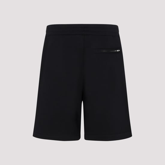 Black Cotton Bermuda Shorts - Image 2