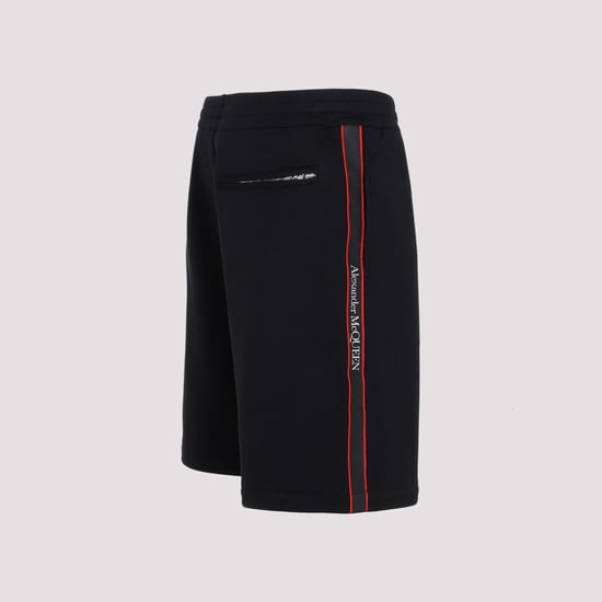 Black Cotton Bermuda Shorts - Image 3