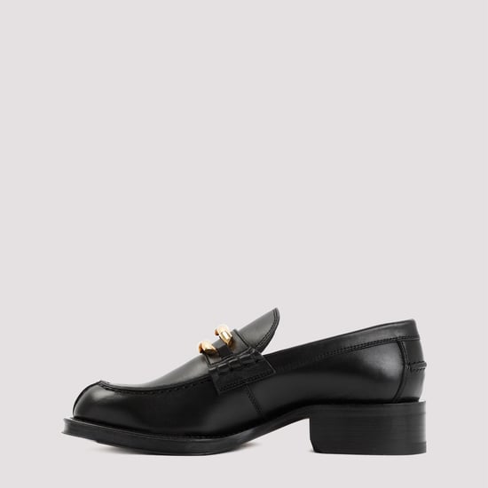 Svarta lädermedley loafers - Image 2