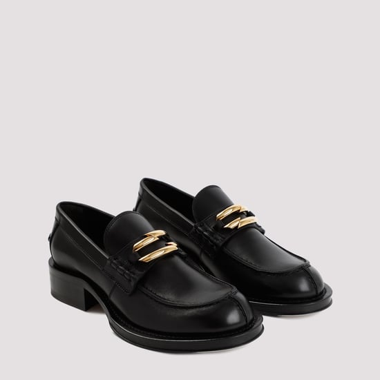 Svarta lädermedley loafers - Image 3
