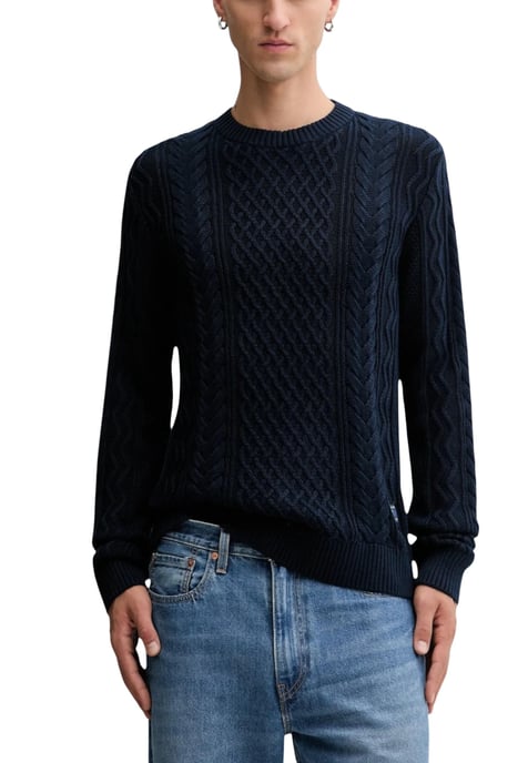 Cable Knit Crew Neck Sweater - Image 1