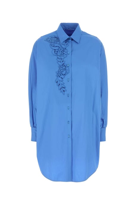 Scherpe Blauwe Poplin Oversized Shirt - Image 2