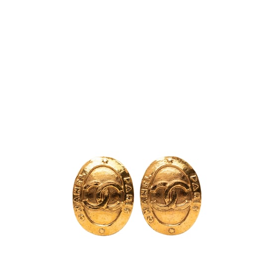 Voorheen Eigendom Gouden Vergulde Cc Ovale Clip-Oorbellen - Image 1