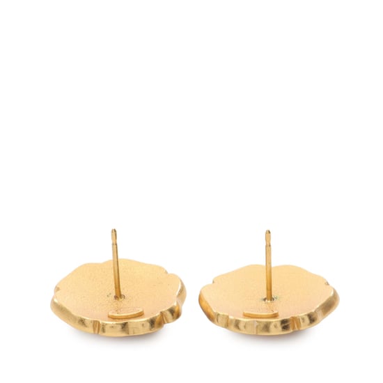 Tweedehands Emaille Camellia CC Stud Push Back Oorbellen - Image 2