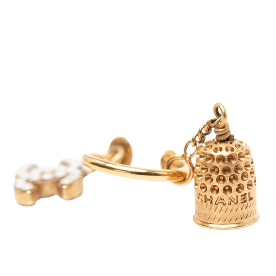 Tweedehands Vergulde Emaille Cc Bell Drop Push Back Oorbellen - Image 4