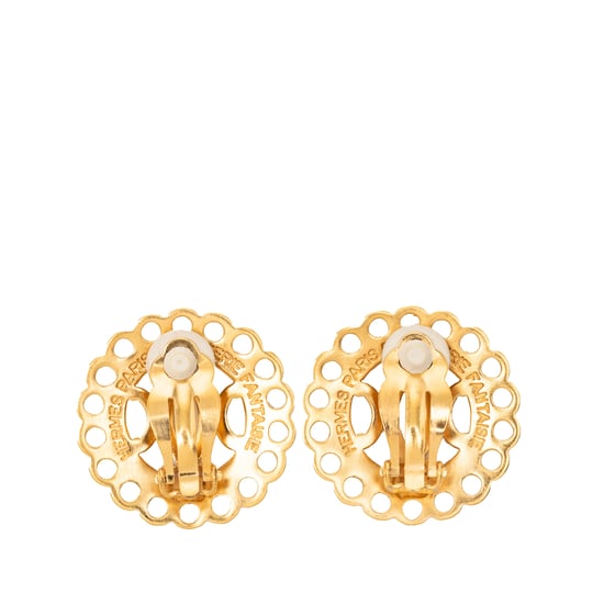 Tweed hand Gold Plated Bijouterie Fantaisie Clip On Oorbellen - Image 2