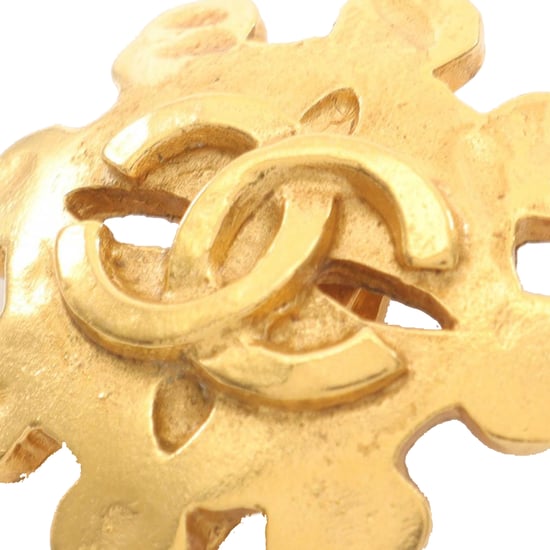 Tweedehands Gouden Gecoate CC Bloem Clip-On Oorbellen - Image 3