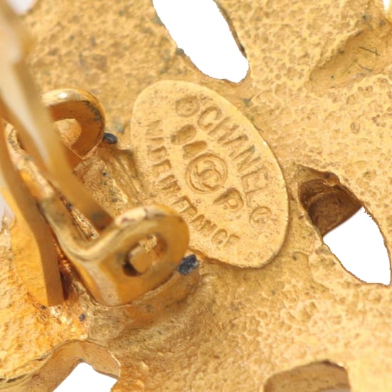 Tweedehands Gouden Gecoate CC Bloem Clip-On Oorbellen - Image 4
