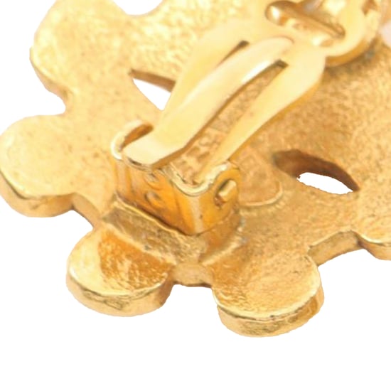 Tweedehands Gouden Gecoate CC Bloem Clip-On Oorbellen - Image 5