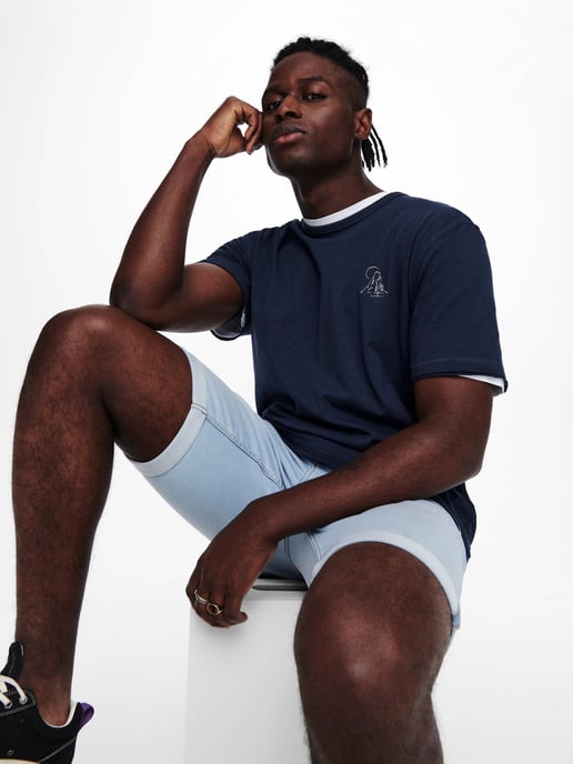 ONLY & SONS regular fit short ONSPLY blue denim - Image 4
