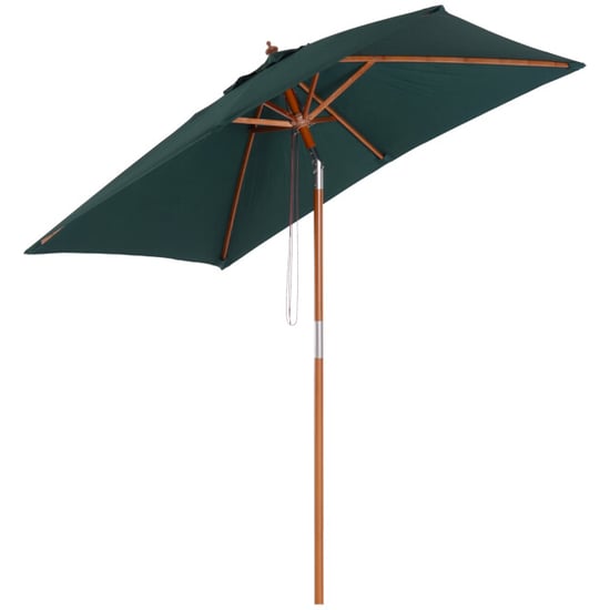 4goodz 3-delig kantelbare parasol hout rechthoekig 200x150x230 cm groen - Image 1