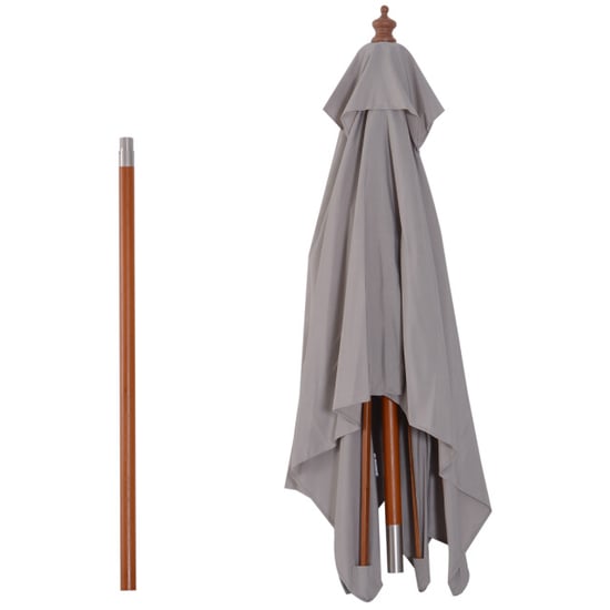 4goodz 3-delig kantelbare parasol hout rechthoekig 200x150x230 cm - - Image 2
