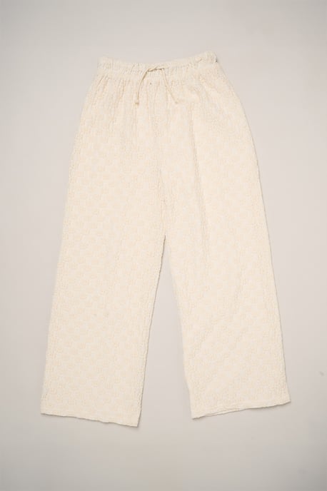 Textured Top, Wide Leg Trouser and Scrunchie Outfit Set - Image 6