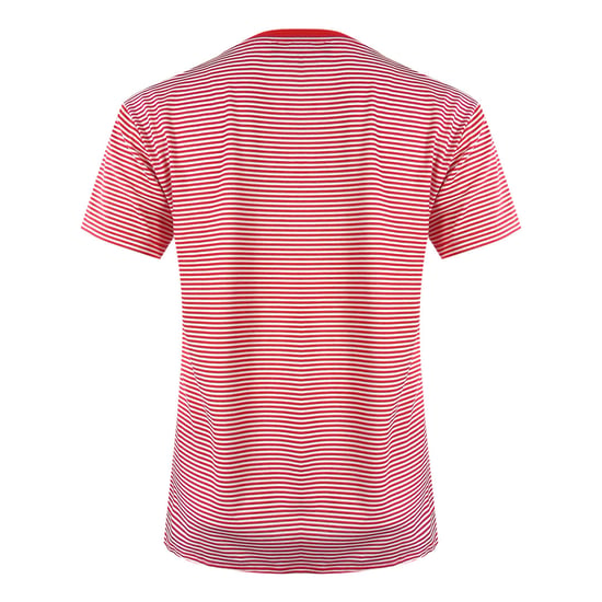 Love Moschino Red And White Striped T-shirt Blue Logo - Image 3