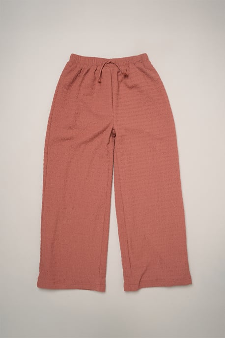 Textured Top, Wide Leg Trouser and Scrunchie Outfit Set - Image 6
