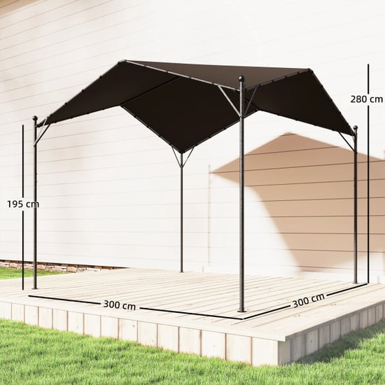 4goodz Pergola 3x3m waterafstotend winterbestendig zonnescherm met zadeldak - - Image 2
