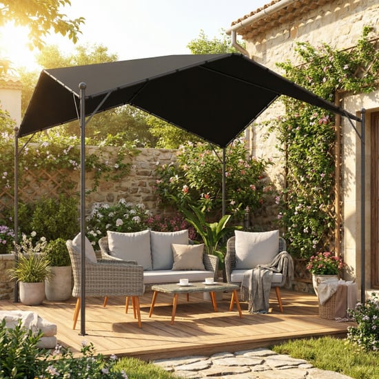 4goodz Pergola 3x3m waterafstotend winterbestendig zonnescherm met zadeldak - - Image 3
