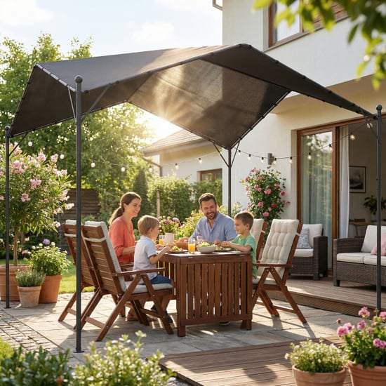 4goodz Pergola 3x3m waterafstotend winterbestendig zonnescherm met zadeldak - - Image 4