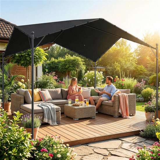 4goodz Pergola 3x3m waterafstotend winterbestendig zonnescherm met zadeldak - - Image 5