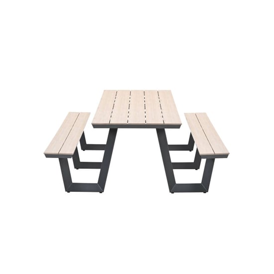 Garden Impressions Bell picknick set 280x178 cm carbon black light teak vironwood - Image 2