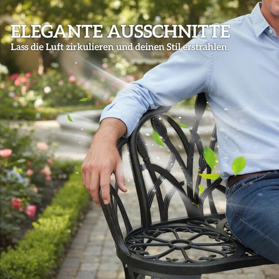 4goodz 2-zits tuinbank van gegoten aluminium weerbestendig met tulpvormige - Image 6