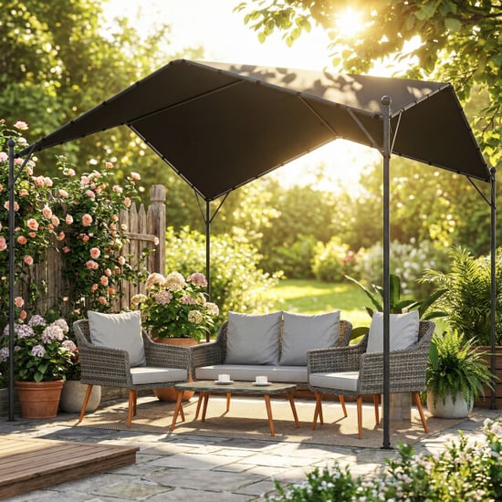 4goodz Pergola 3x3m waterafstotend winterbestendig zonnescherm met zadeldak - - Image 6