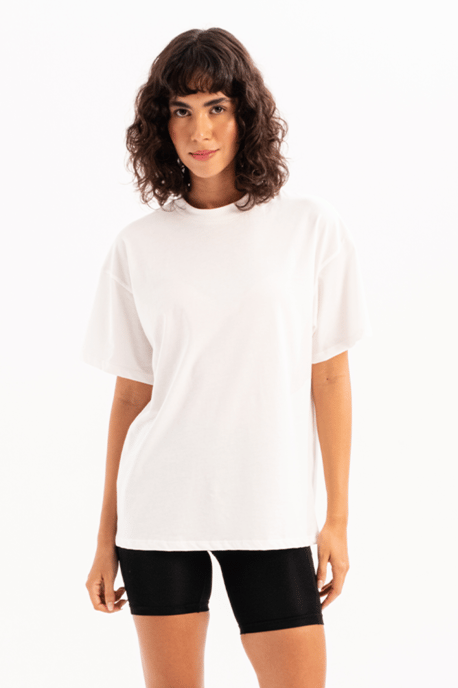 JUSTEVER 100% bomull, oversize fit, rund hals, ecru, dam-t-shirt - Halo - Image 2