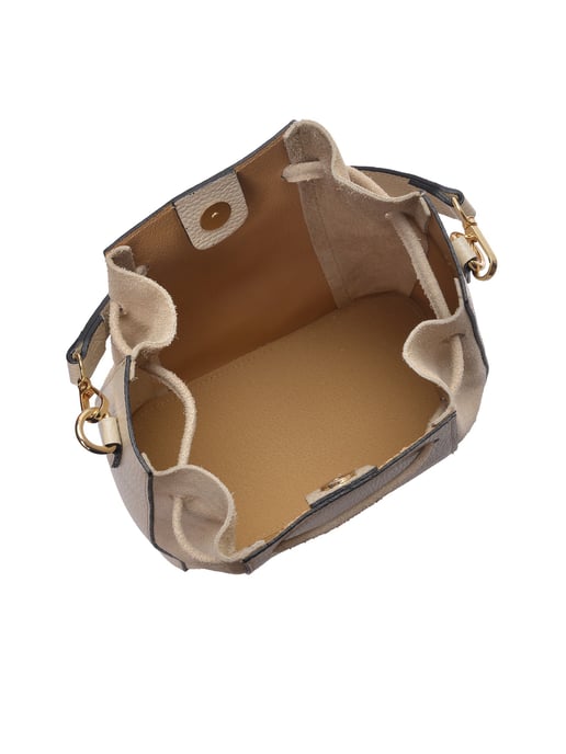 Roberta M Beige Rundleer Tas - Image 4