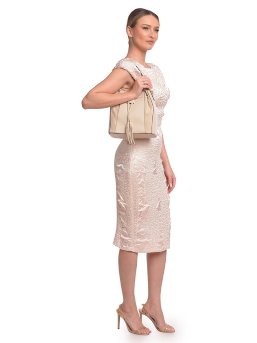 Roberta M Beige Rundleer Tas - Image 5