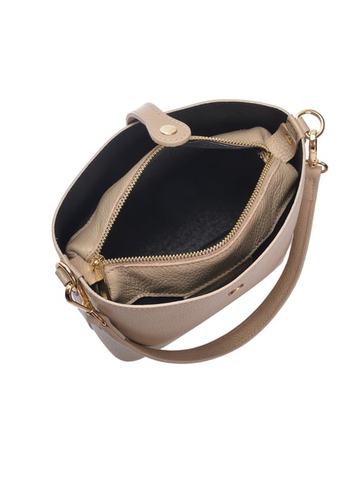 Roberta M Beige Rundleer Tas - Image 4