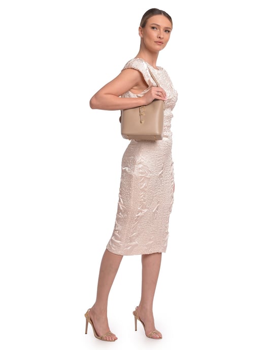 Roberta M Beige Rundleer Tas - Image 5