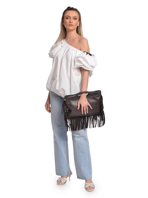 Isabella Rhea Bordeauxrood Rundleer Tas - Image 5